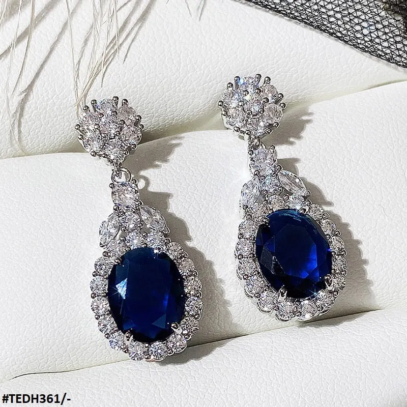 Oval Cushion Drop Earrings Pair