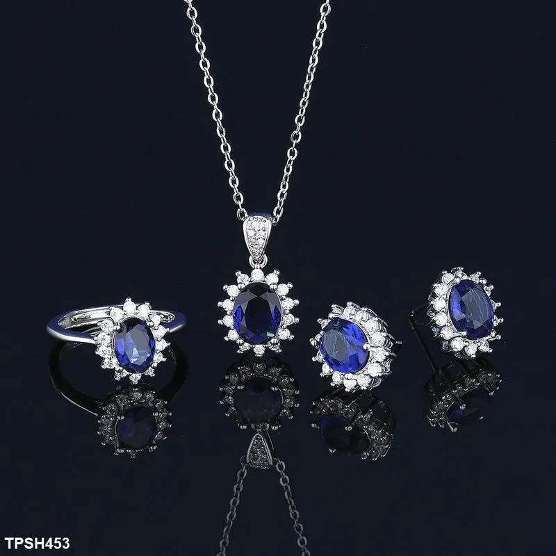 Oval Flower Pendant Set