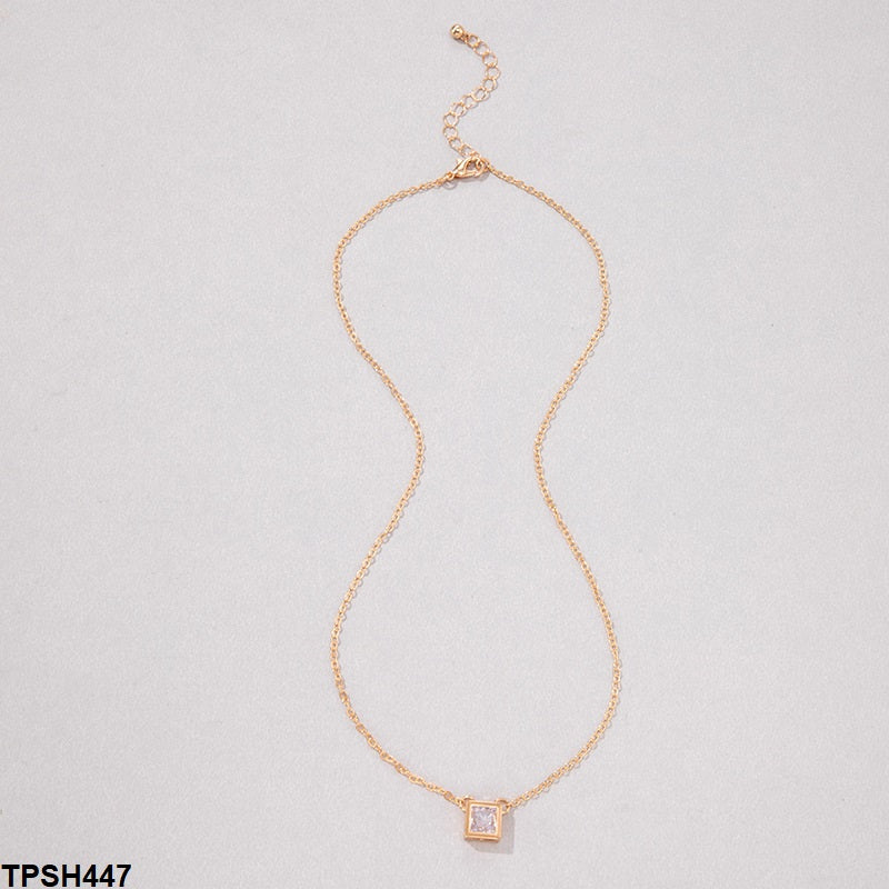 Square Box Pendant with Chain