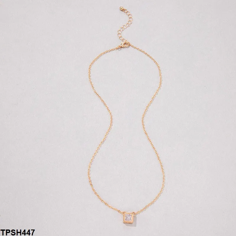 Square Box Pendant with Chain