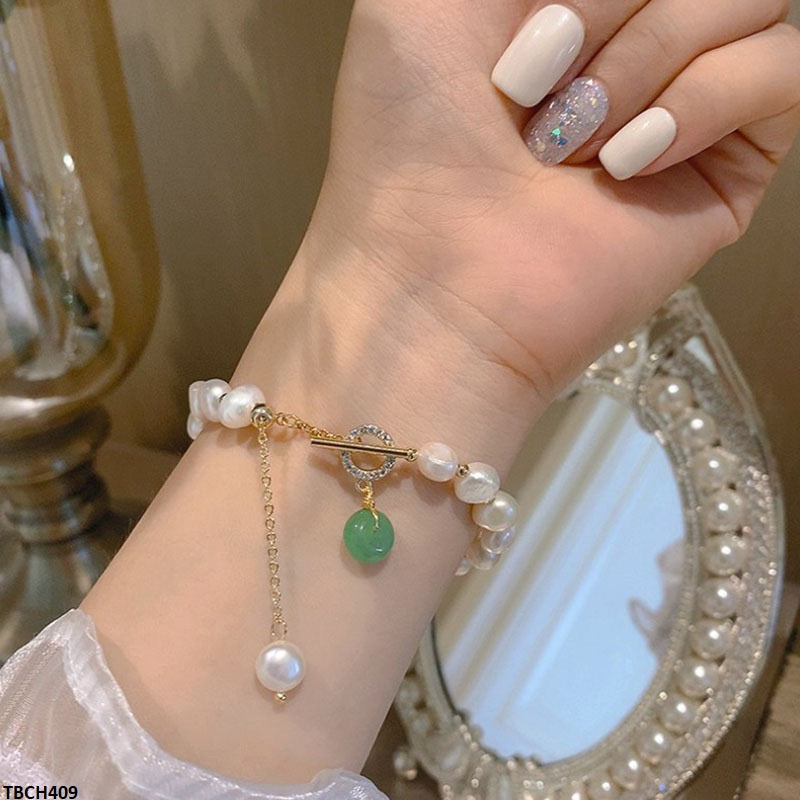 Round Pearl Drop Bracelet Adjustable