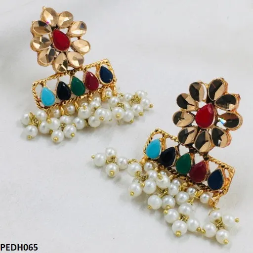 Flower Pearl Earrings Drop