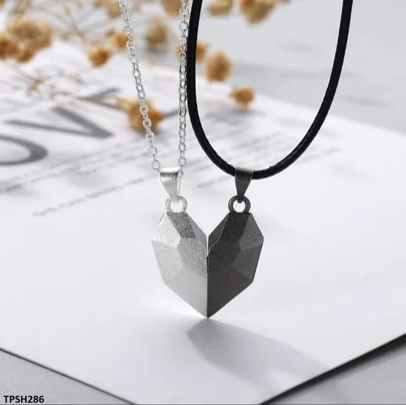 Magnetic Two Souls One Heart Couple Pendant Necklaces