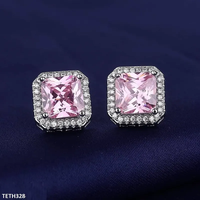 Pink Step Square Sterling Tops