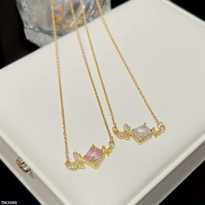Butterfly/Square Stone Necklace