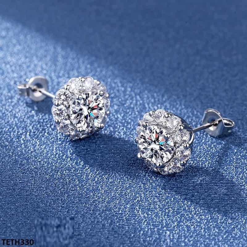 Round Sterling Stud Tops Pair