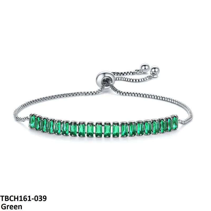 Baguette Cut Tennis Hand Bracelet Adjustable