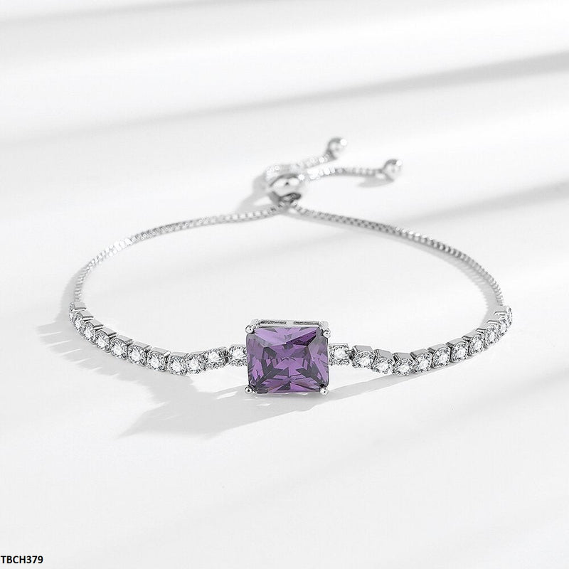Rectangle Purple Tennis Bracelet