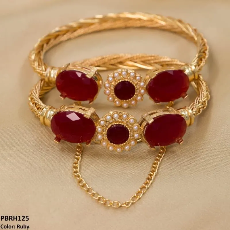 Flower/Bezza Hand Bangles Pair