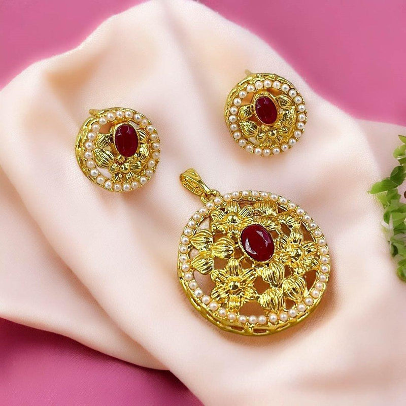 Flower Oval Pendant Set