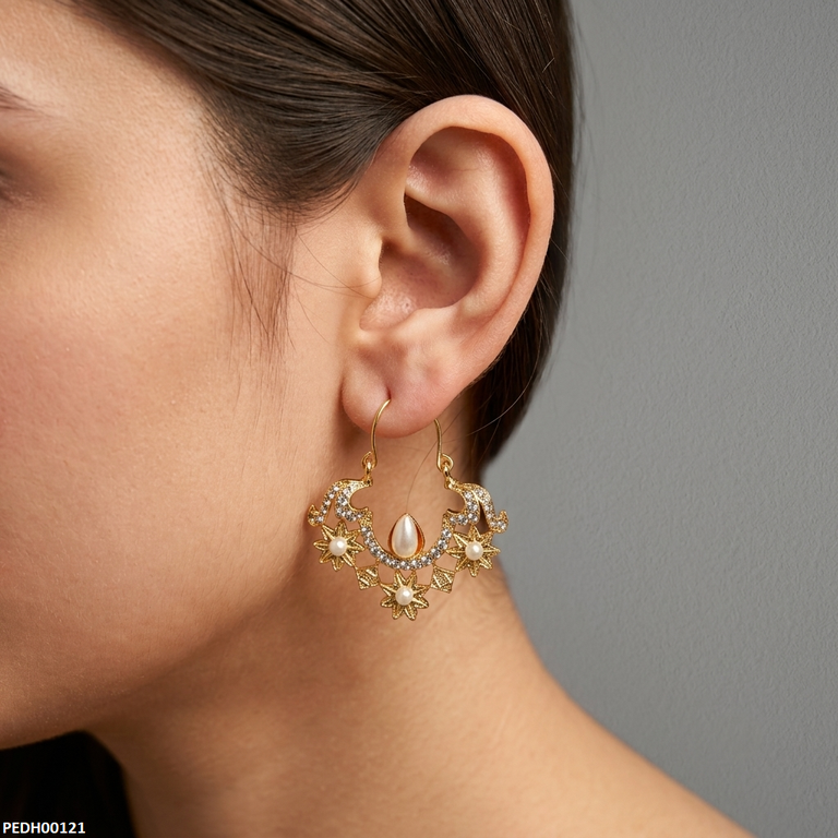 Flower Square Drop Earrings