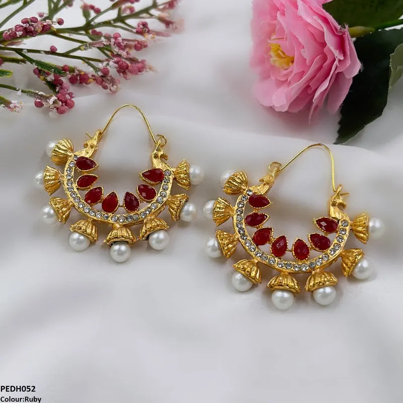 Pear Temple Ear Hoops Pair