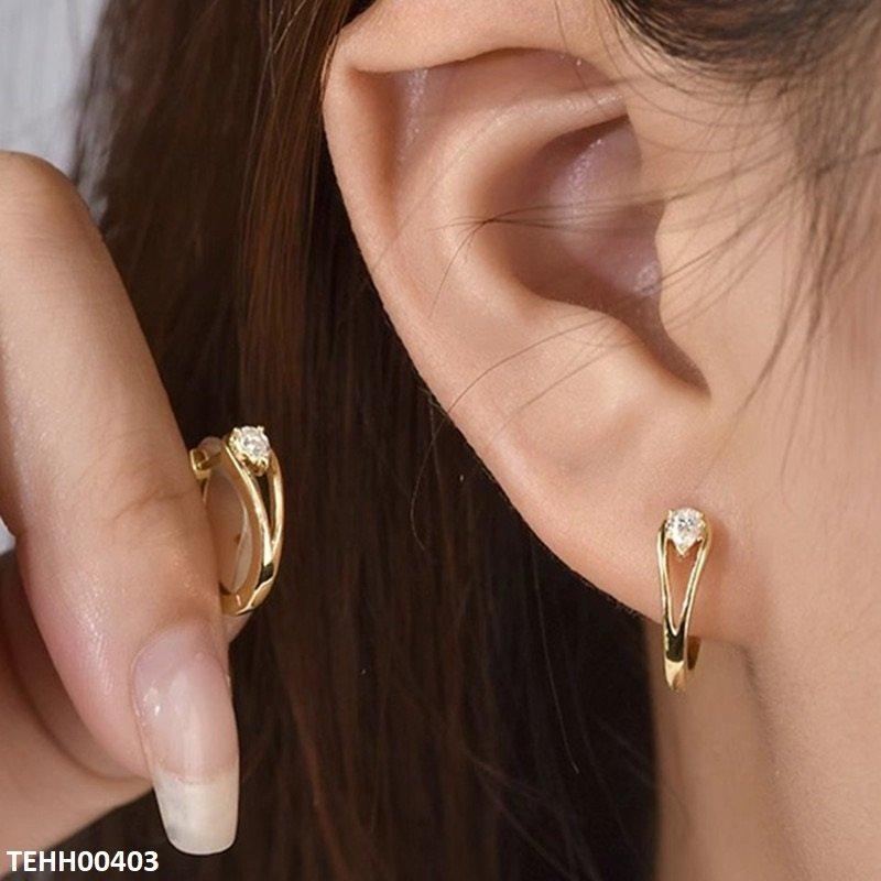 Tear Stone Ear Hoops Pair