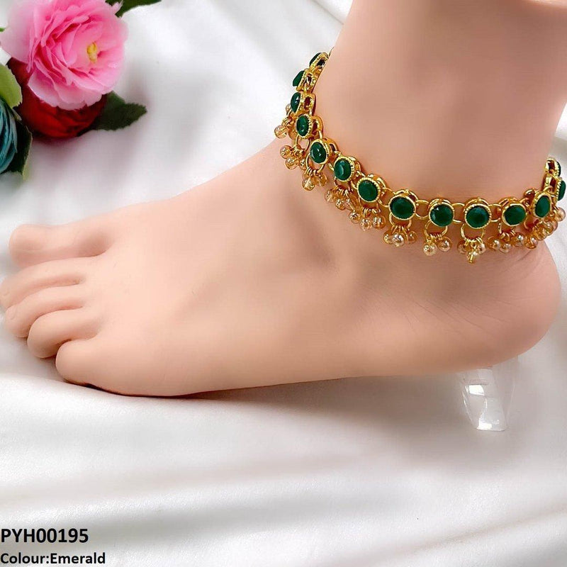 Round Pearl Drop Single Anklet