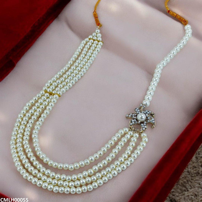 Flower Broach Pearl Mala