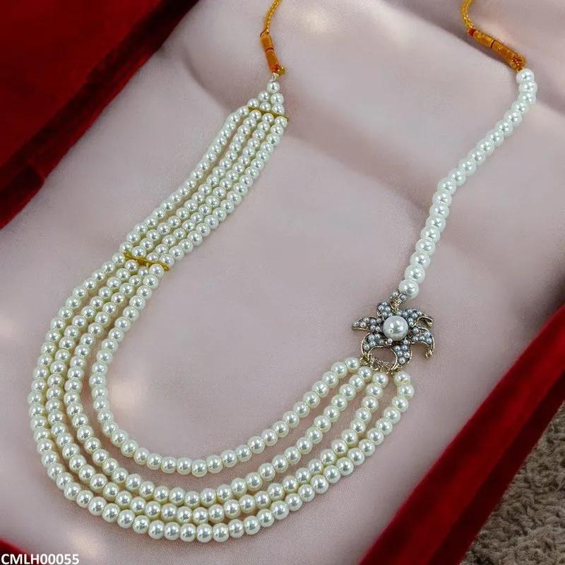 Flower Broach Pearl Mala
