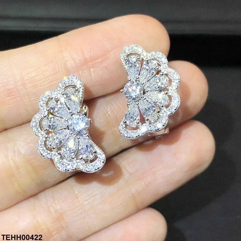 Flower Earring Hoops Pair