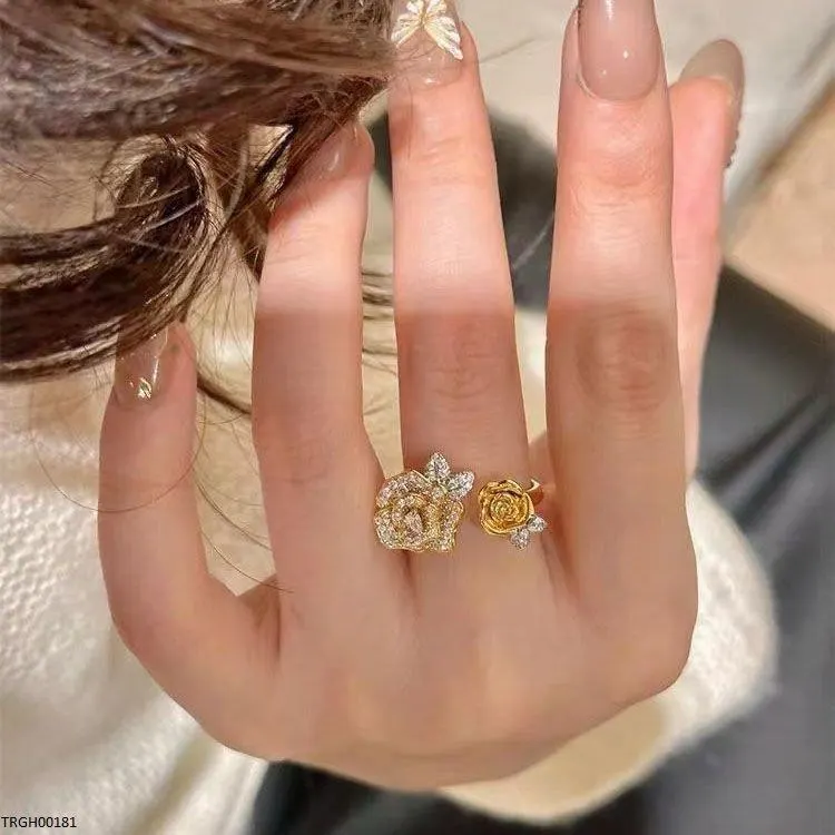 Gilded Roses Zircon Ring