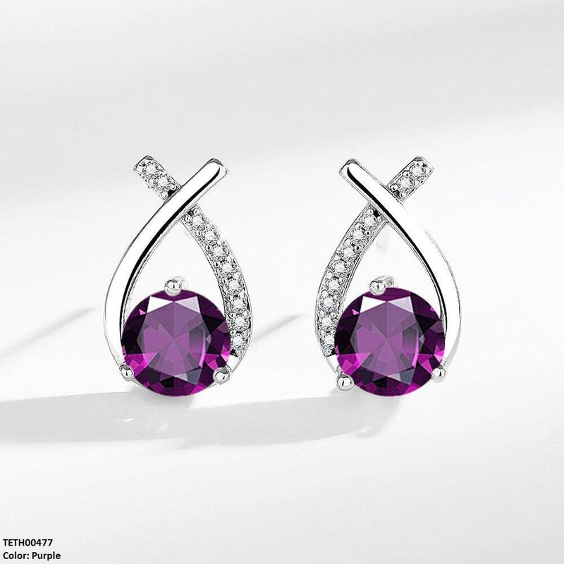 Round Zircon Cross Tops Pair