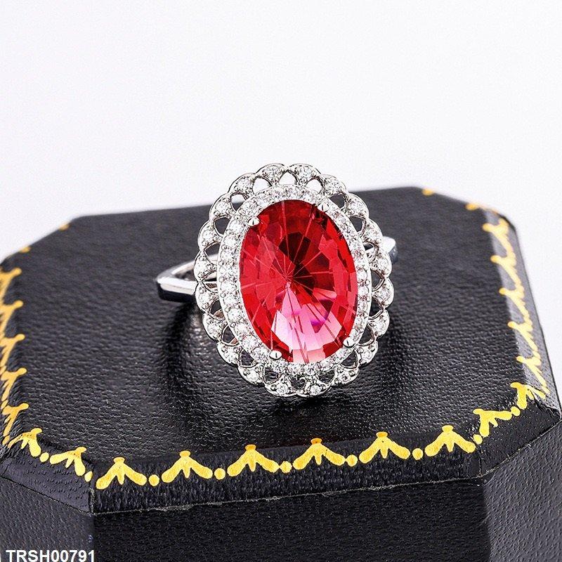 Redish Oval Stone Ring