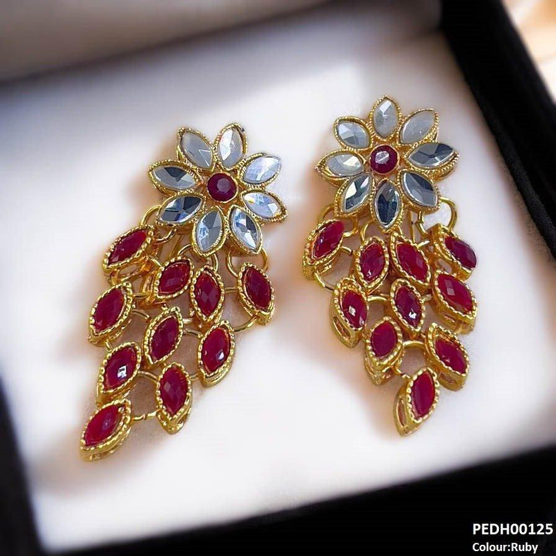 Tear Flower Drop Earrings Pair