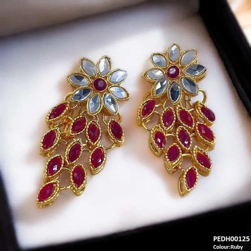 Tear Flower Drop Earrings Pair