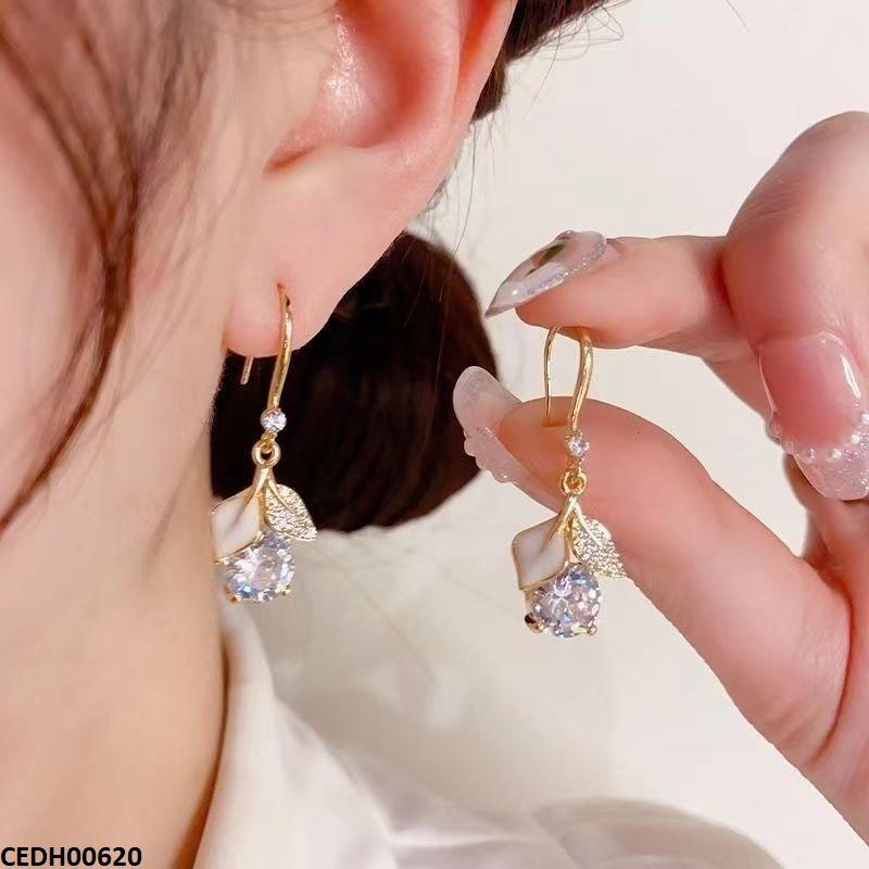 Double Leaf Drop Earrings