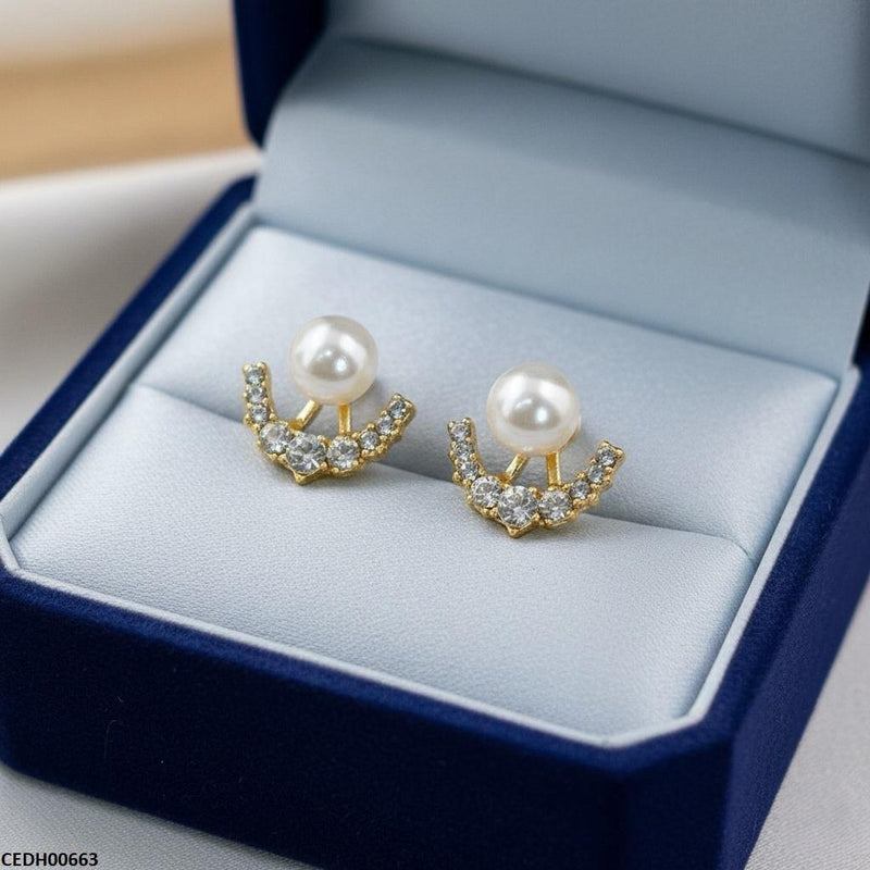 Round Pearl Earrings