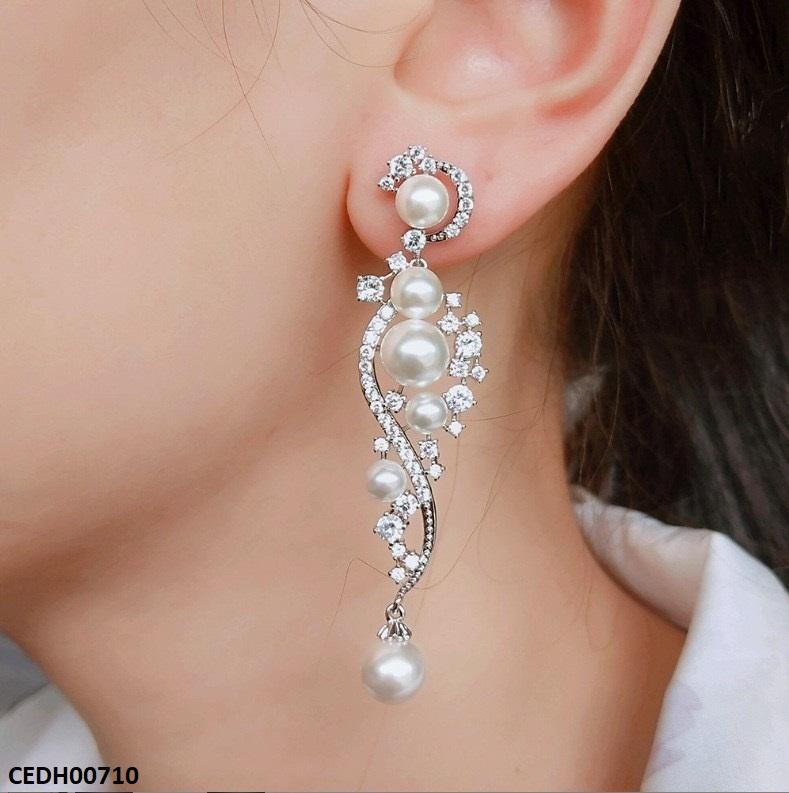 Round Pearl Drop Earrings