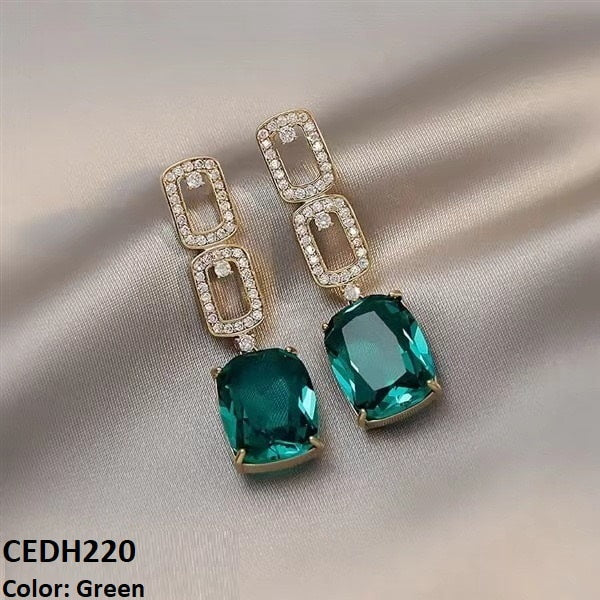 Sterling Square Drop Earrings Pair