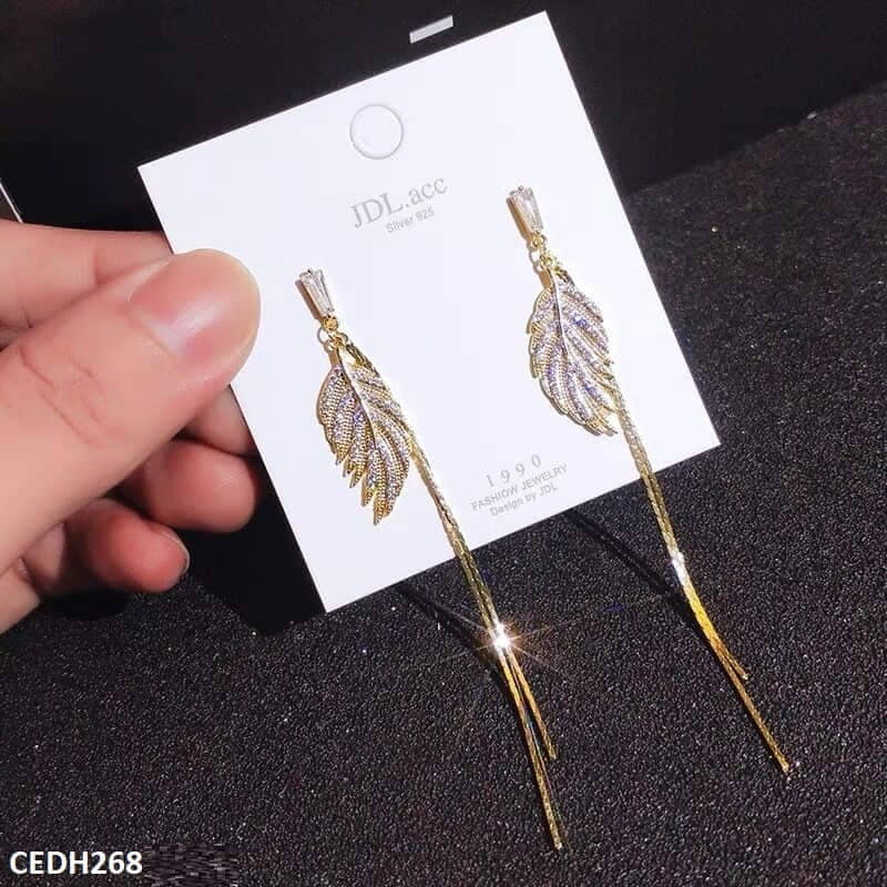 Baguette Leaf's Drop Earrings Pair