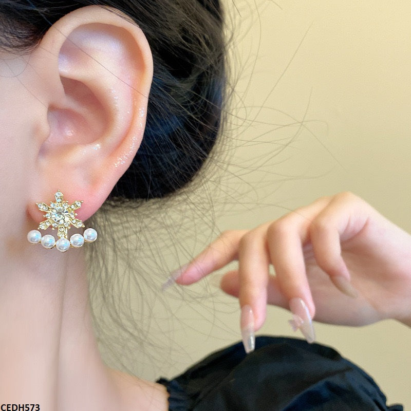 Star/Pearl Drop Earrings