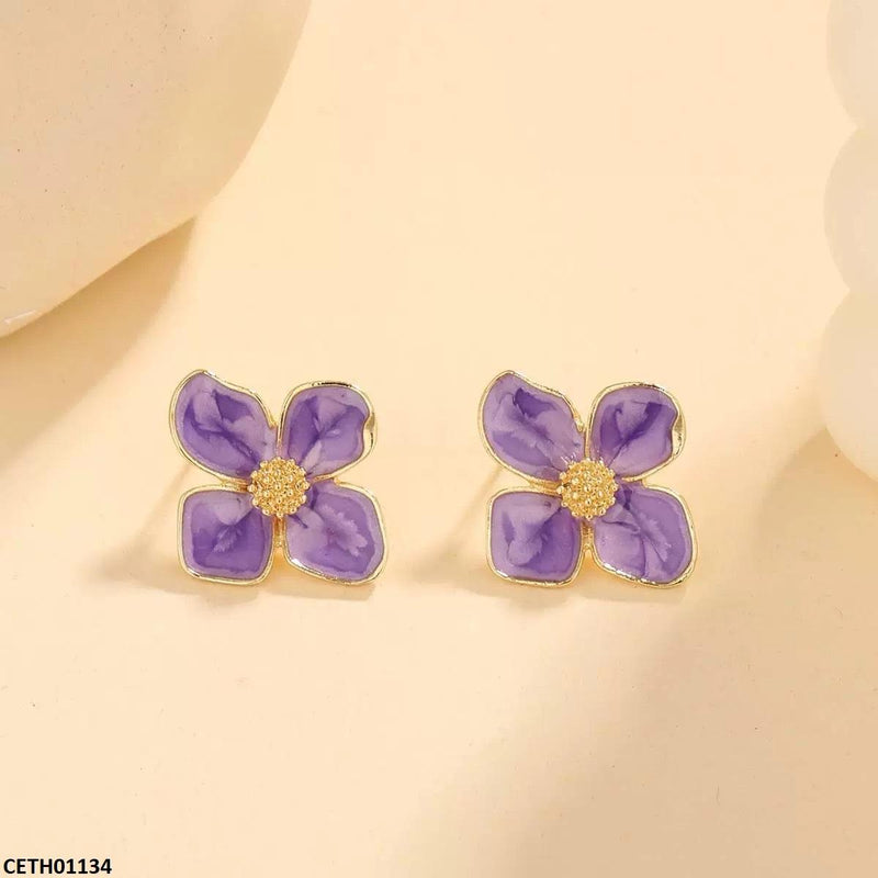 Purple Flower Tops Pair
