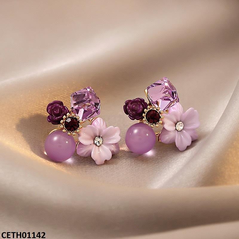 Purple Flower Tops Pair