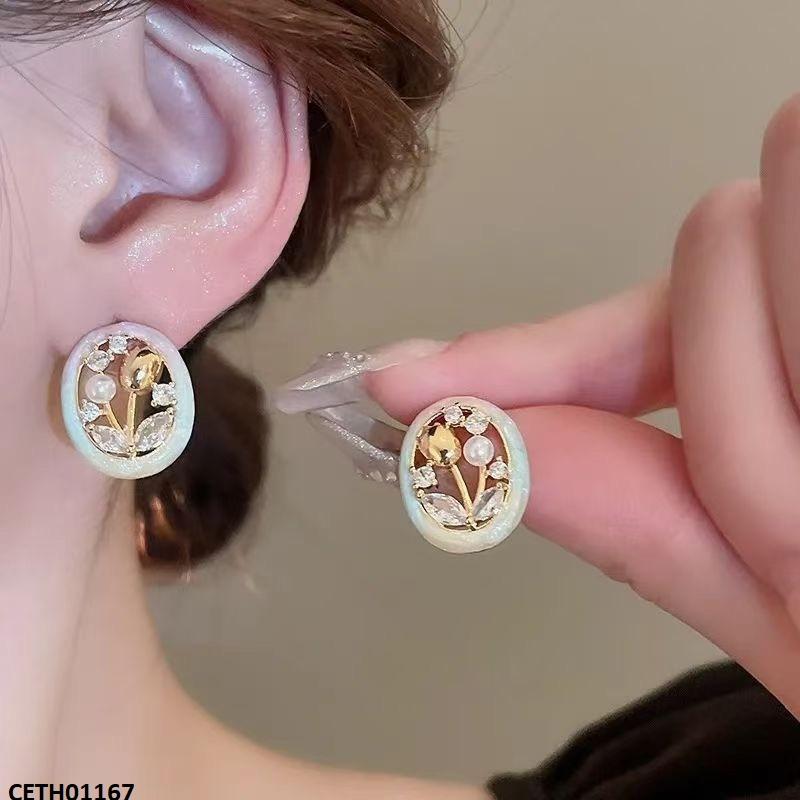 Oval Flower Tops Pair