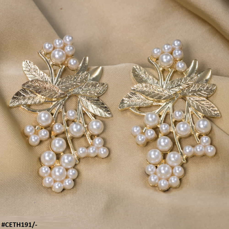 Leaf N Pearl Studs