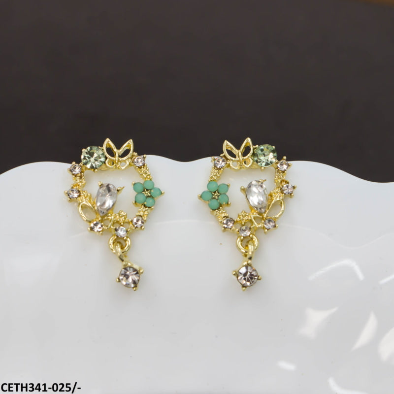 Sterling Butterfly and Flower Stud Tops Pair