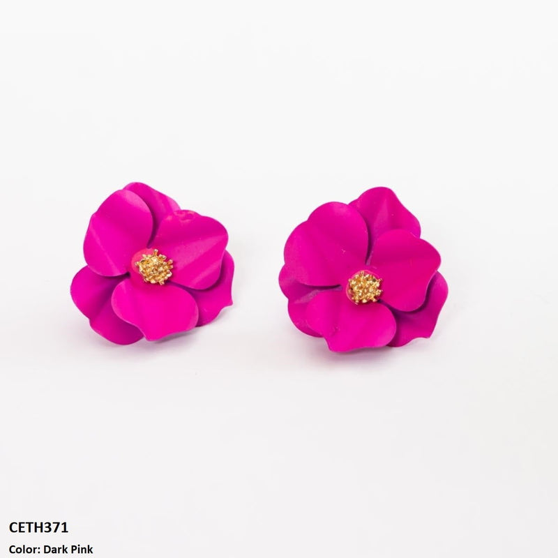Painted Flower Stud Tops Pair