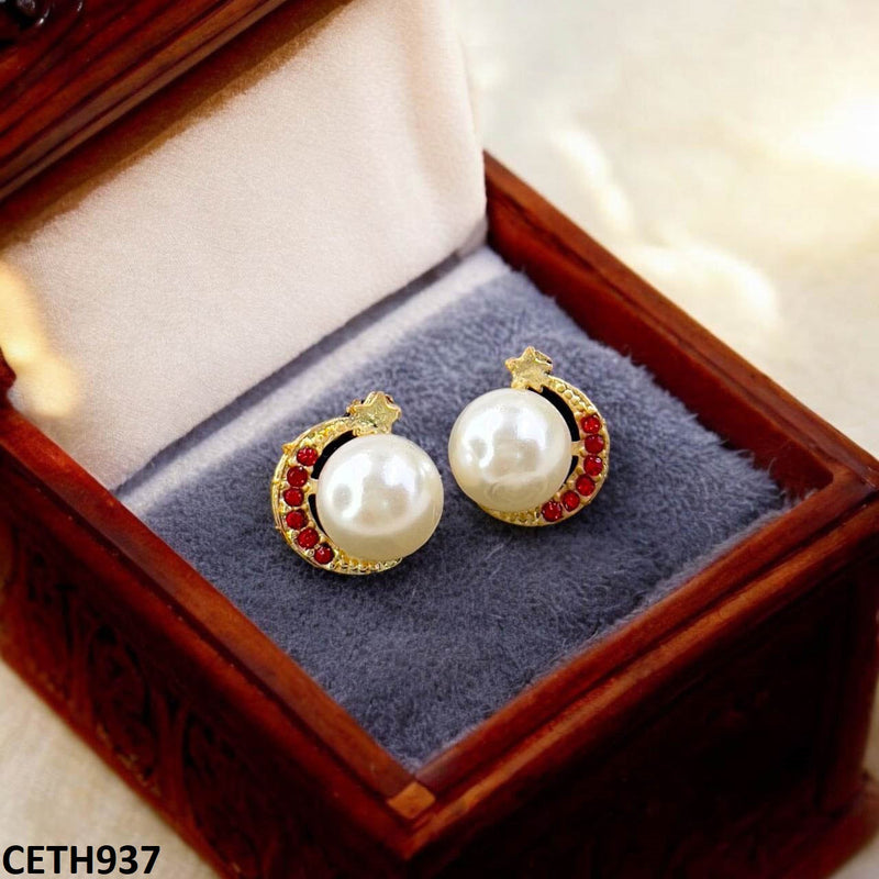 CETH937 Sdq Pearl Round Tops Pair