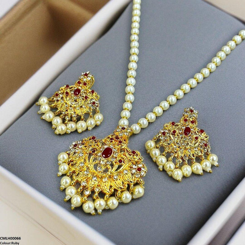 Oval/Flower Pearl Drop Mala Set