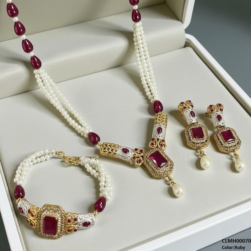 Rectangle Pearl Drop Mala Set