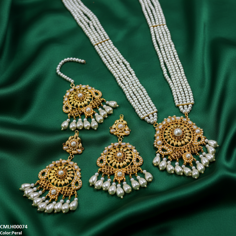 Flower Pearl Drop Mala Set