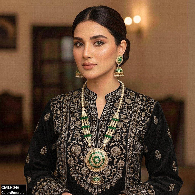 Cut Jhumki Drop Pearl Mala