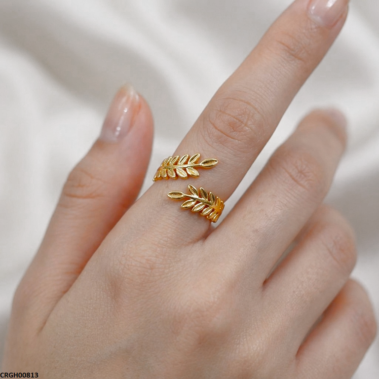 Stainless Steel Double Leaf Ring Adjustable