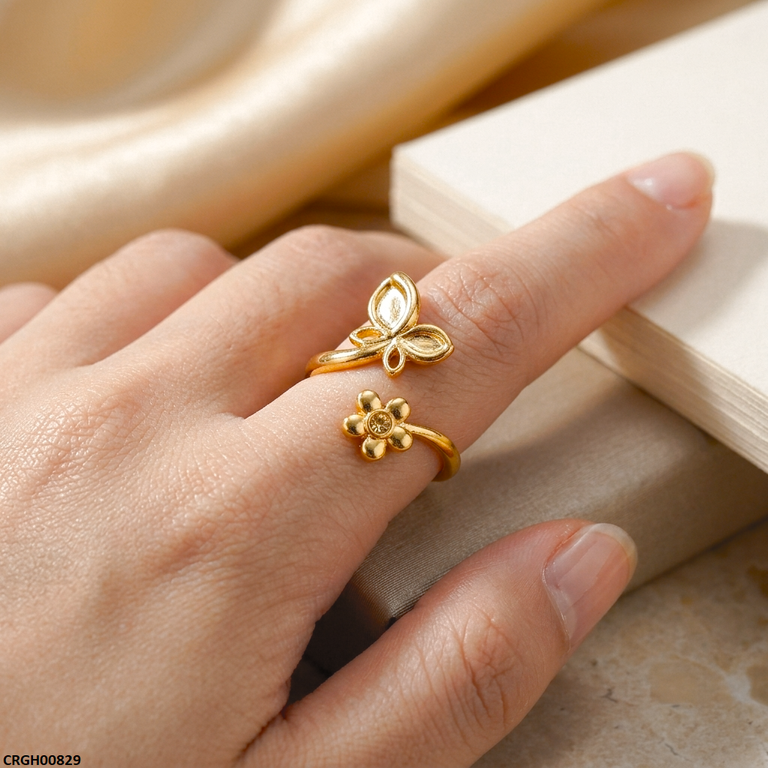 Stainless Steel Butterfly/Flower Ring Adjustable