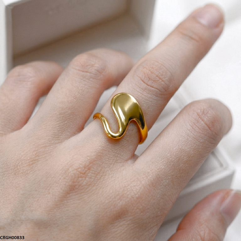 Wave Stainless Steel Ring Adjustable