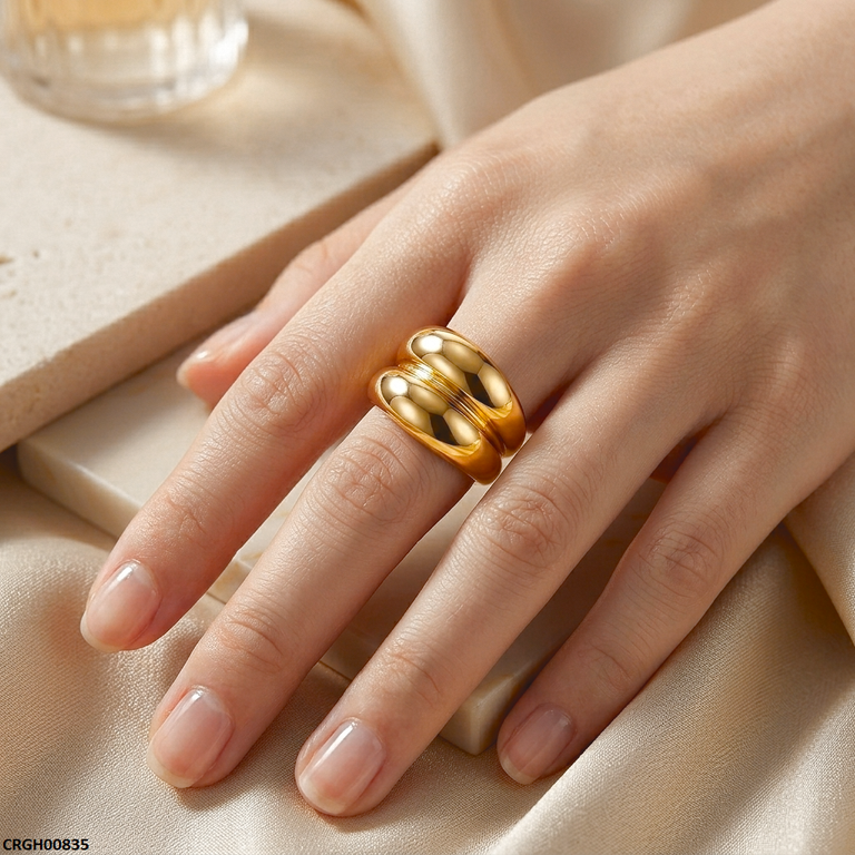 Wide Dome Stainless Steel Ring Adjustable