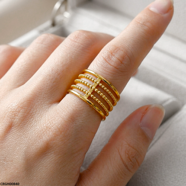 Round Layers Stainless Steel Ring Adjustable