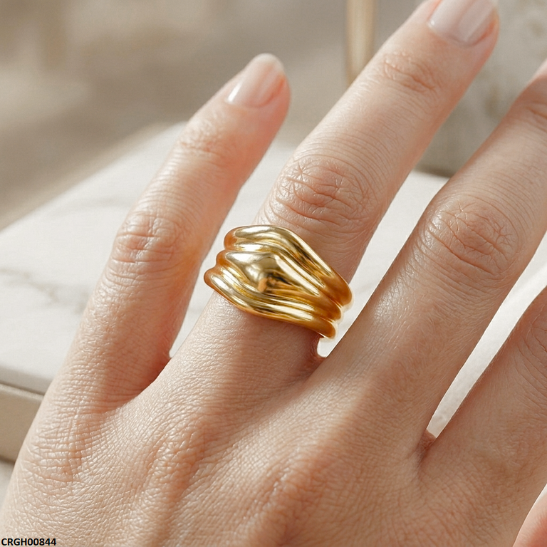 Crown Bold Stainless Steel Ring Adjustable