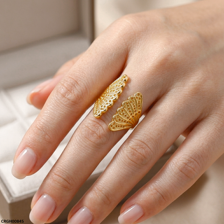 Butterfly Wings Stainless Steel Ring Adjustable